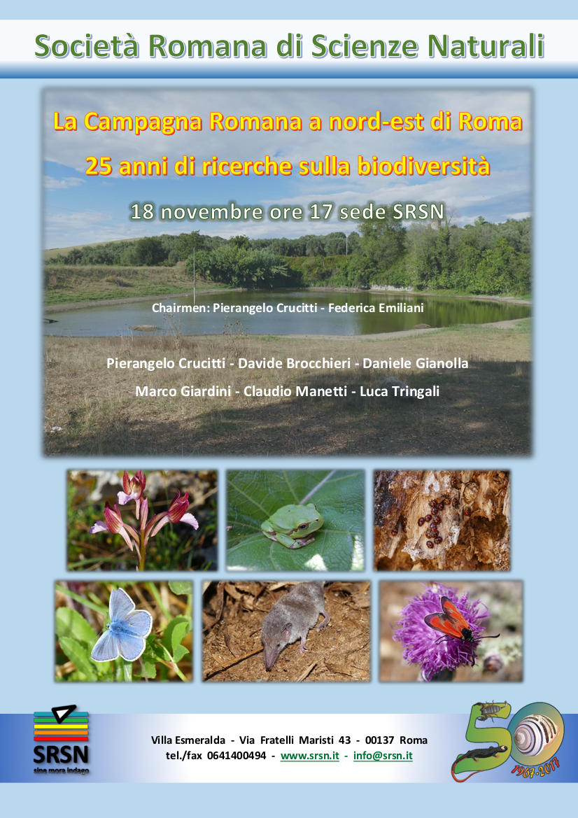 La Campagna Romana a nord-est di Roma - 25 anni di ricerche sulla biodiversit - 18/11/17